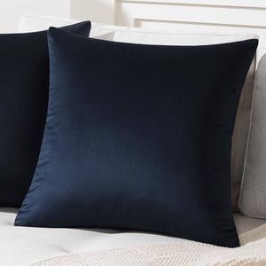 Throw Pillow Cover, Velvet Solid Throw Pillow Case Midnight Blue, 22” x 22” NWOT